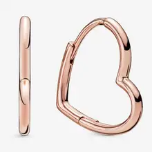 Оригинальные 925 пробы серебряные серьги из розового золота, асимметричные серьги в виде сердец для женщин, свадебный подарок, модное ювелирное изделие