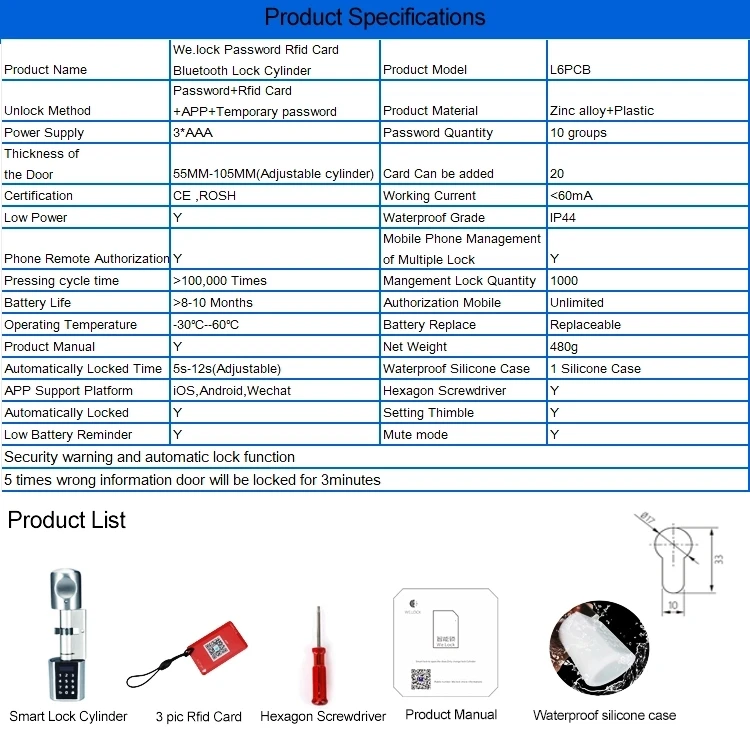 L6PCB Bluetooth цифровые безопасные замки двери Смарт Клавиатура Беспроводной Bluetooth пароль цилиндр электронного замка с ручкой двери