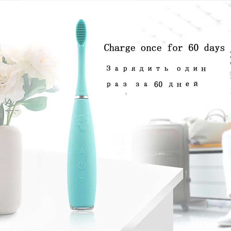 Children's silicone electric toothbrush 7 level waterproof ultrasonic charging automatic electric toothbrush SU150