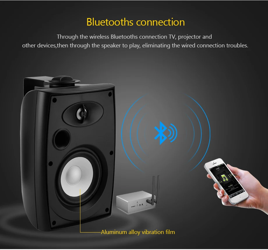 Oupushi Wifi wall background music speaker school sound box Classroom speaker