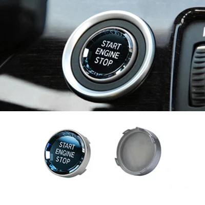 AIRSPEED ABS Кристалл автомобильный двигатель старт стоп Заменить кнопку крышки для BMW E87 E83 E90 E91 E92 E93 E70 E60 E71 E84 E89 аксессуары - Название цвета: Серебристый