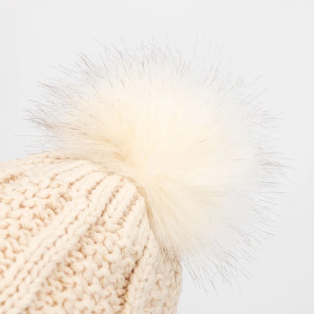 Женская зимняя шапка, плотная теплая шапка, регулируемый головной убор, мягкая шапка с помпоном и шарфом, комплект из двух предметов, вязаная шапка