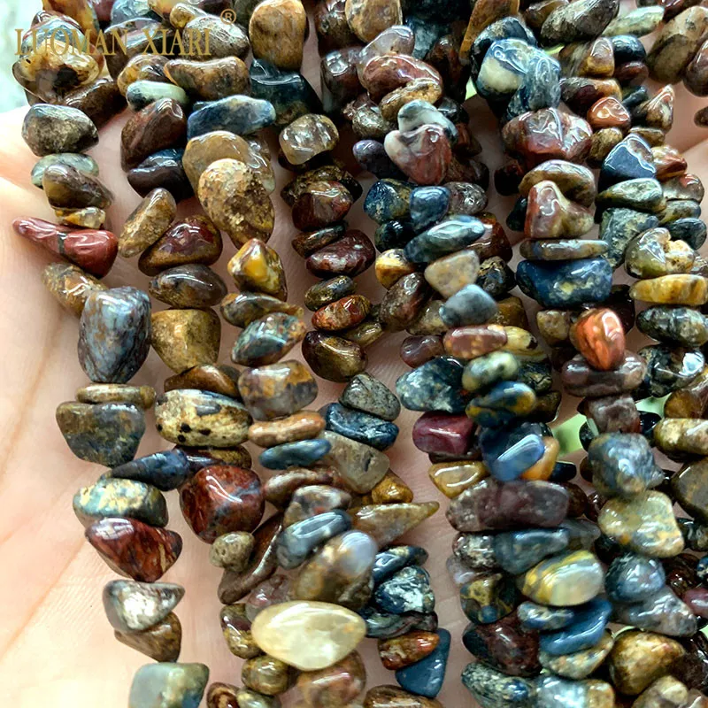 2 шт натуральные камни разного размера бусины Агаты Кристалл малахитов аметистов для самостоятельного изготовления ювелирных изделий браслет ожерелье 5-8 мм - Цвет: Pietersite