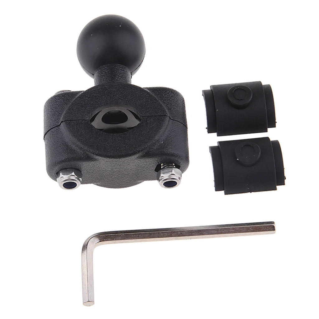 Motorcycle 1'' 25mm Ball Adapter Mobile Phone GPS Holder Rear View Mirror 17mm Clamp