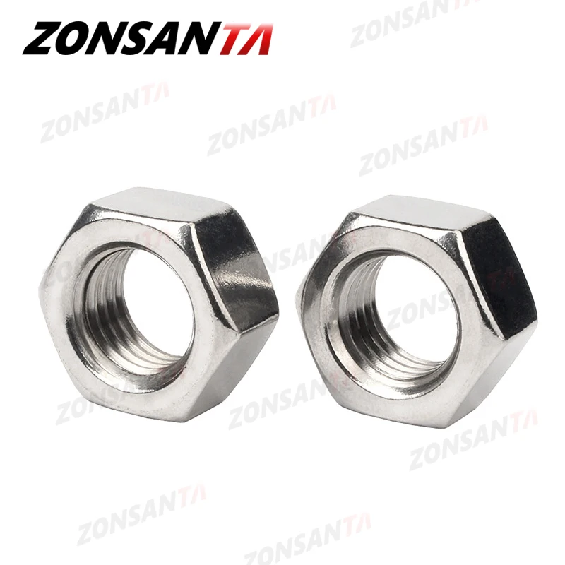 Hexagon Nuts Metric 304 Stainless Steel DIN934 M1-M20