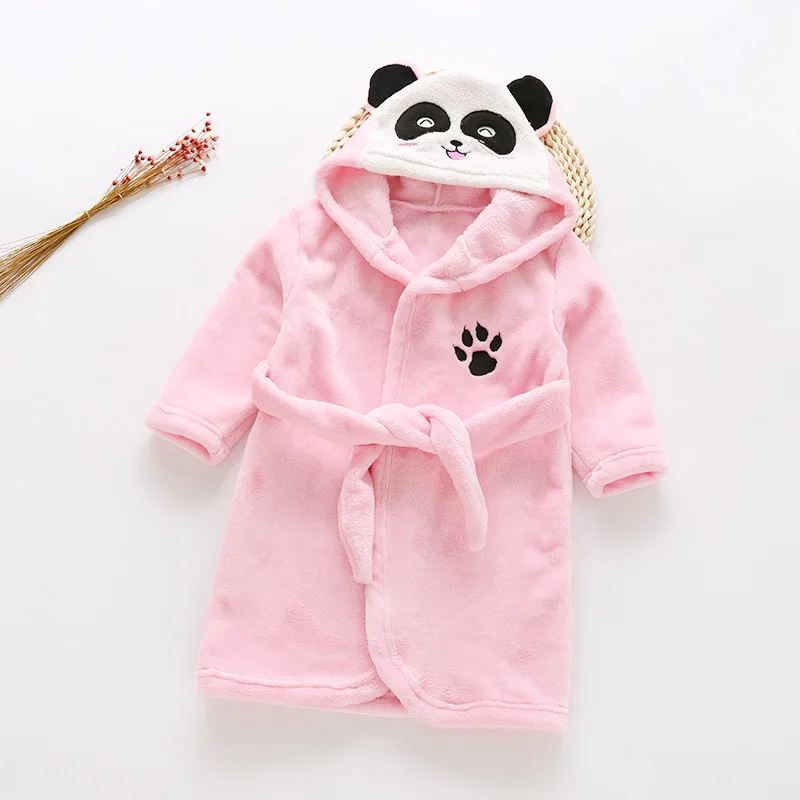 2023 Kinderen Pyjama Winter Peuter Flanellen Pyjama Gewaden Jongen Meisje Hooded Badjas Baby Homewear Kleding Jas Kinderen Jas