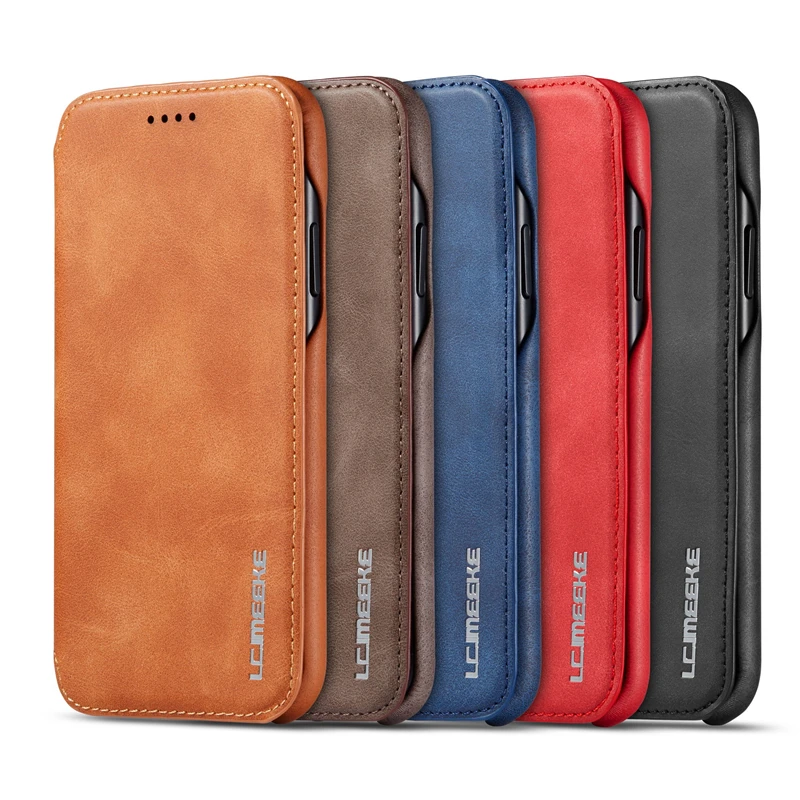 

Business Magnetic Leather Flip Case for Apple iPhone 11 Pro Max Flip Cases Luxury Phone Cover Wallet Magnetic Card Holder Book
