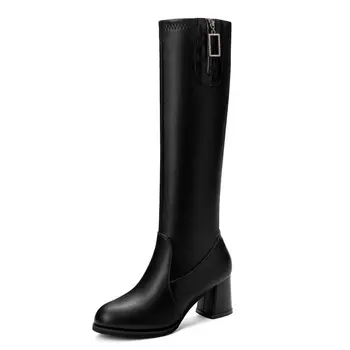 

goth shoes for women Women Winter Boots Handmade Zip Women Warm Boots Ladies Retro Footwear Fashion long boots Plus fleece women