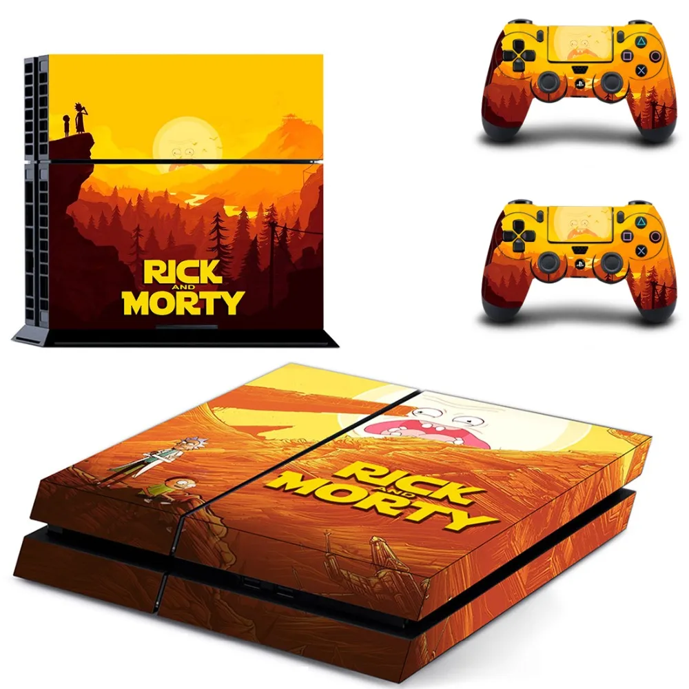 Белый Наклейка для PS4 наклейка Rick and Morty для playstation 4 консоль и контроллеры виниловая игровая станция 4 наклейка для PS4 s Наклейка s - Цвет: Белый