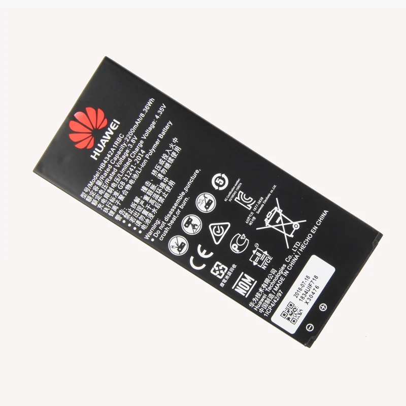 Оригинальный HB4342A1RBC 2200 мАч аккумулятор для телефона Huawei Ascend 5 + Y6 SCL TL00 CUN U29 honor 4A 5A LYO