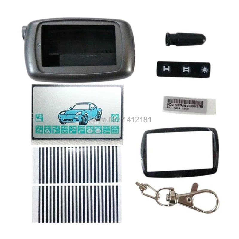 Funda para llavero A9 + pantalla LCD A9, Cable Flexible de cebra para alarma de coche bidireccional, Starline A9 A8, mando a distancia LCD