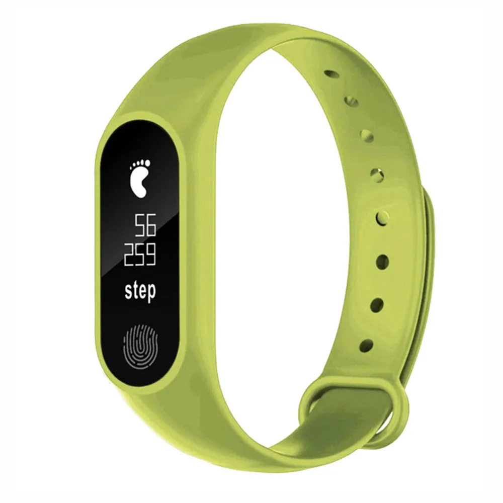 Зеленый Смарт-часы многоцветные прочные для Amazfit Bip M2 спортивный Шагомер умный Браслет пульсометр Bluetooth V4.0 для Fitbit часы - Цвет: Зеленый