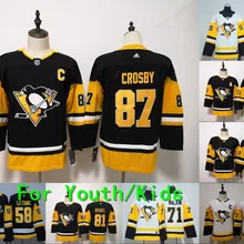 Молодежная вышивка Питтсбург#87 Сидни Кросби 81 Фил Кассель 30 Матт Мюррей Крис Летанг Джейк гуанцель евгеньен Малкин дети Джерси