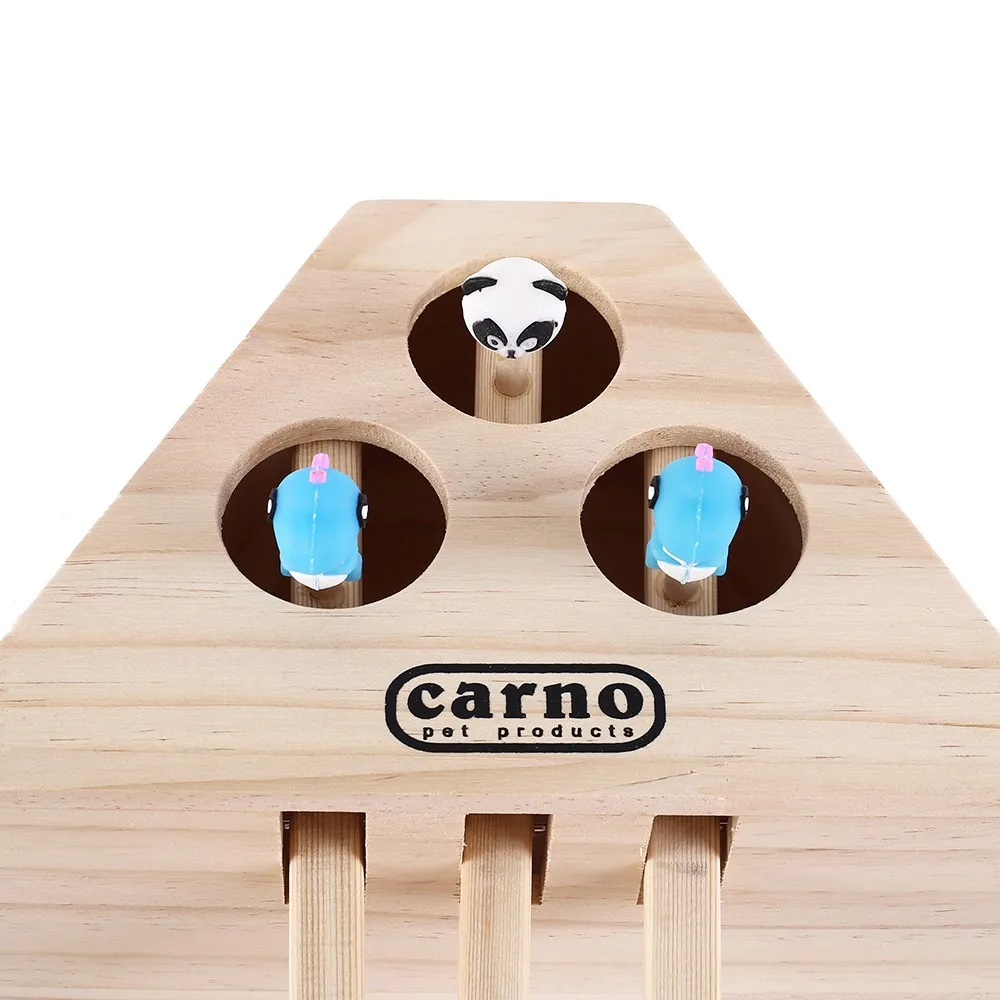 

Hamster Machine Funny Cat Toy Solid Wood Whac-A-Mole Mouse Pet Supplies Interactive Maze With Holes Mouse Hole Catch Bite