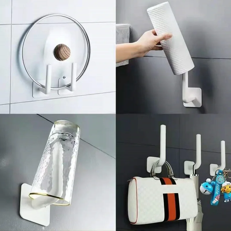 Kitchen Organizer Rack Self-adhesive Tissue Hanger Plastic Paper Roll Holder Wall Mounted For Kitchen Bathroom