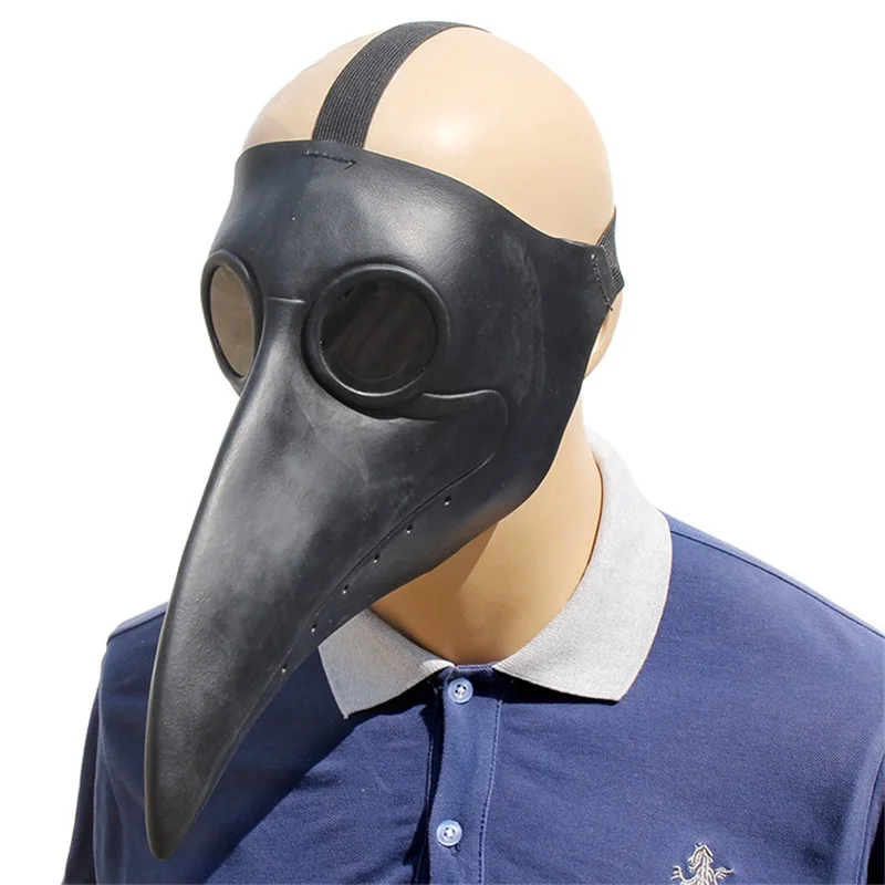 

Cosplay Steampunk Plague Doctor Mask White/Black Latex Bird Beak Masks Long Nose Halloween Party Event Ball Costume Props