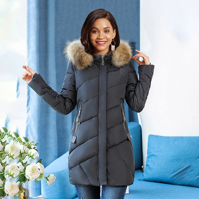 

Sisjuly Winter Thick Hooded Outwear Vintage Slim Casual Elegant Women Cotton Jackets Straight Plain Female Overcoat 2019