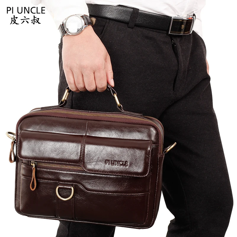 Genuine Leather Bag Top handle Men Bags Male Shoulder Messenger Bags