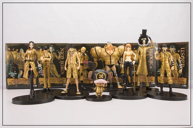 Anime DXF One Piece Filme Ouro Grandline Homens 9 pçs/set 15 ° Aniversário  Personagens Luffy