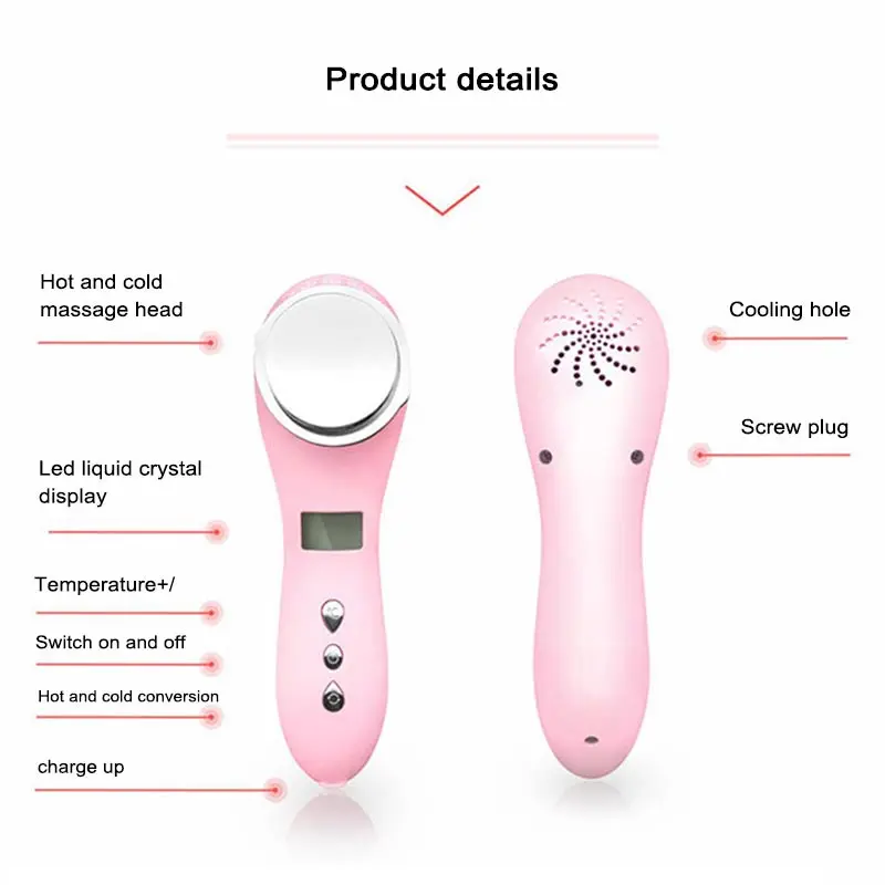 Hot and cold iontophoresis facial beauty ion rejuvenation cleansing cleansing household beauty instrument