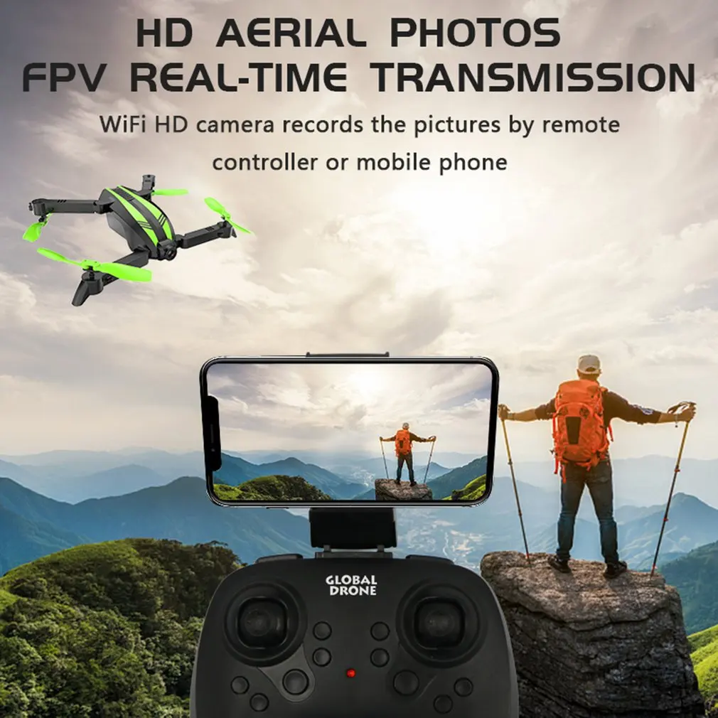 Global Drone GW68 FPV 480 P/720 P камера Радиоуправляемый Дрон складной мини-Дрон удержание высоты аэрофотосъемка широкоугольный Радиоуправляемый вертолет игрушка