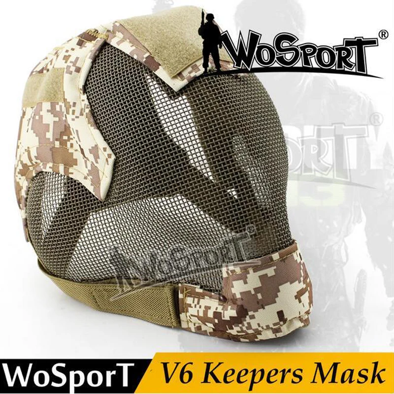 Wosport шлем крышка Открытый страйкбол capacete шлем мульти Мужская универсальная маска Военные Аксессуары стальные маски полное лицо маски