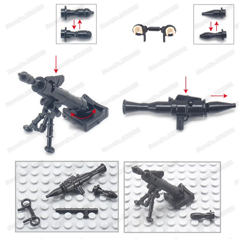 

Legoinglys Military Weapons Building Block Figures Soldier Assemble Army Guns Model ww2 Equipment Moc Child Christmas Gifts Toys