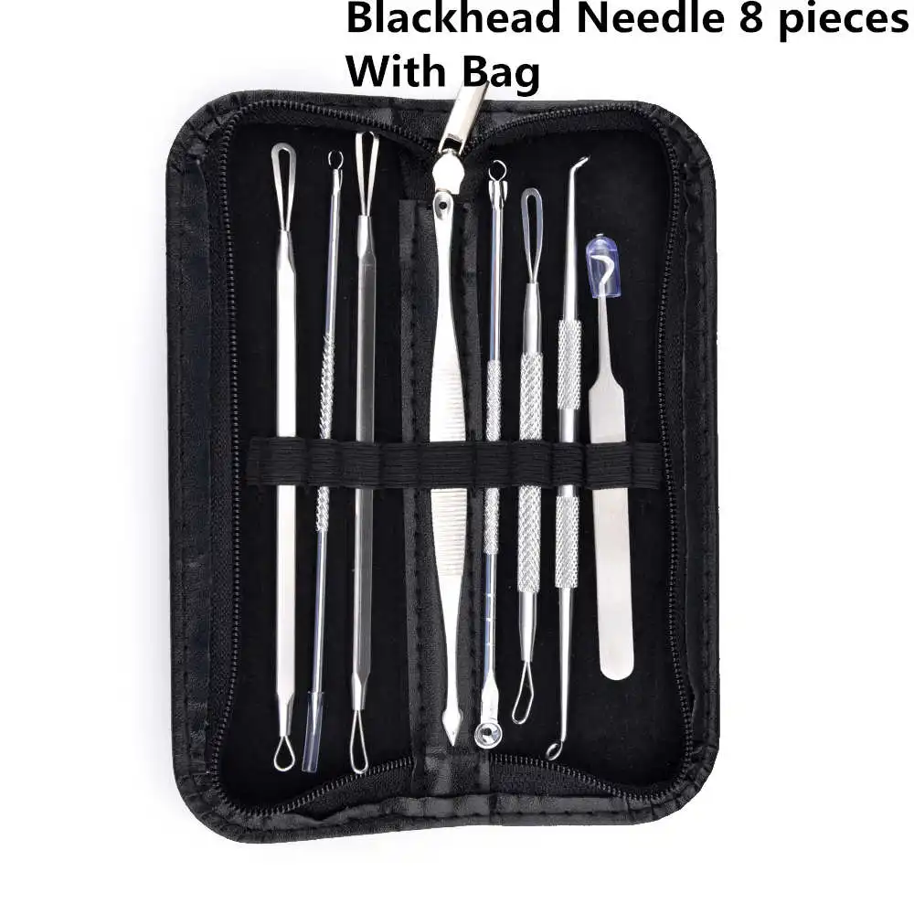 8 Needles with Bag Средство для удаления угрей, средство для удаления акне, инструмент для удаления прыщей, экстрактор черных точек, иглы для удаления черных точек, средство для удаления глубоких пор, средство для ухода за кожей - Цвет: 8 Needles with Bag