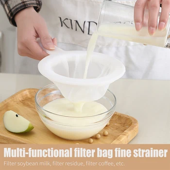 

80 Mesh Household Kitchen Soybean Milk Filter Residue Juice Filter Reusable Nylon Super Fine Colander Sieve Kitchen Tool
