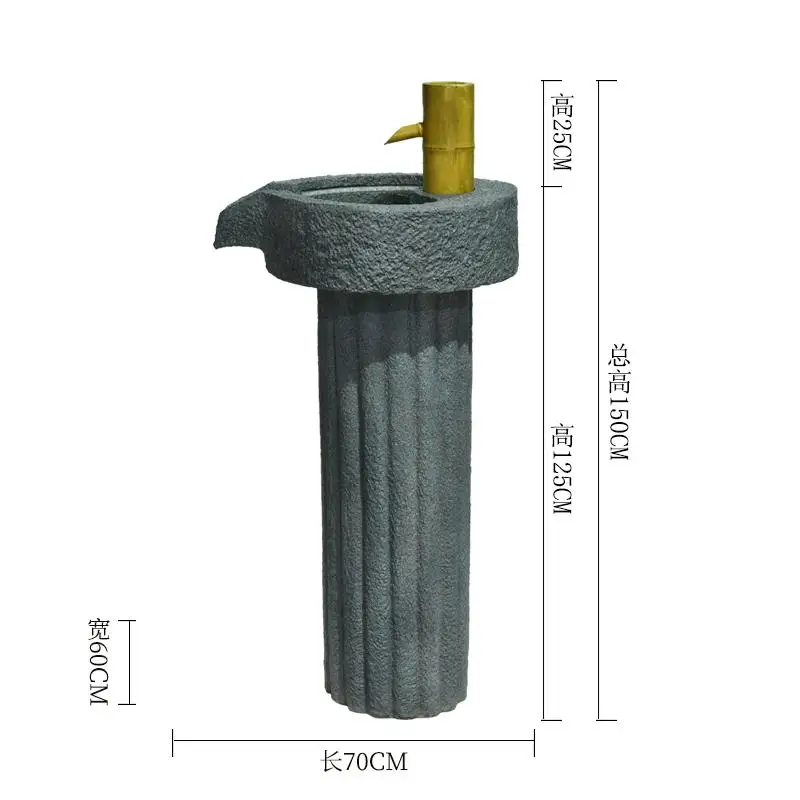 Водный фонтан украшения японский бамбуковый камень мельница рыбный пруд двора Рокери Пейзаж украшения ландшафтный дизайн - Цвет: G