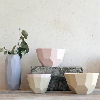 

Popular King Northern European-Style Simple Matte Color Soil Geometry Vase Salad Bowl Fruit Bowl flower vases