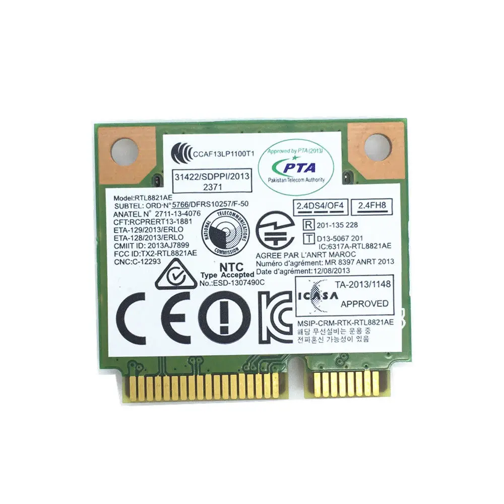 Realtek RTL8821AE 802.11AC 433 Мбит/с WiFi Bluetooth 4,0 комбо Половина мини PCI-e bluetooth беспроводная wifi карта