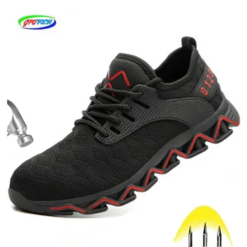

New Design Work Safety Shoes Boots For Men Steel Toe Boots Construction Men Anti-Crush Safety Shoes Boots sneakers