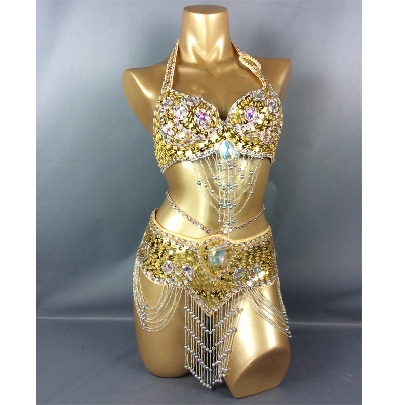 

Sexy stage show dance wear Women belly dancing suite belt+bra samba costumes club USA bra hot girl clothing