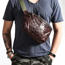 PNDME винтажная Высококачественная мягкая мужская нагрудная сумка из натуральной кожи, модные повседневные сумки из воловьей кожи, сумки-мессенджеры, сумка на пояс для подростков