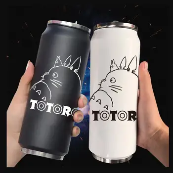 

My Neighbor Totoro Hayao Miyazaki Peripheral Anime Water Cup Can Thermos Cup Customized Male and Female Students Creative 500ML