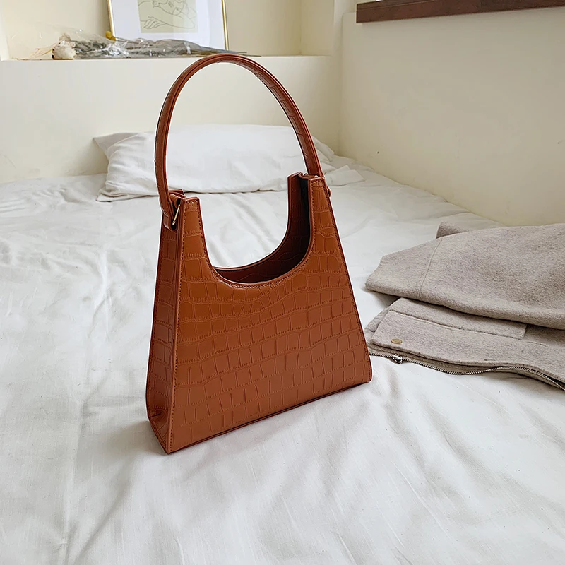 European Fashion Female Tote bag New High Quality PU Leather Women's Designer Handbag Crocodile pattern Travel Shoulder bag - Цвет: Коричневый