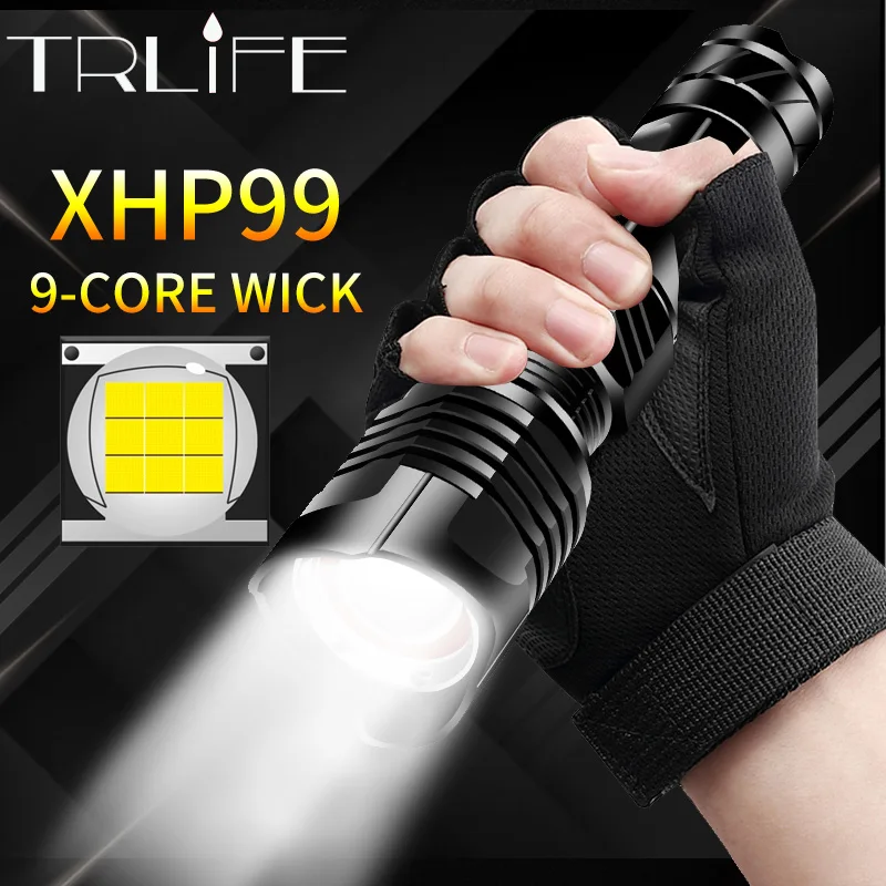 Супер яркий Мощный светодиодный фонарик Xhp99 Xhp70.2 тактический фонарь Usb