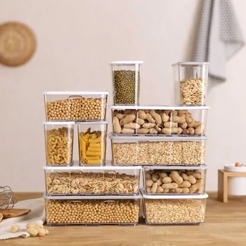 

1Pc Food Storage Container Box Bin Cereal Container Refrigerator Organizer Case For Keep Fruit Food Fresh Kitchen Containers