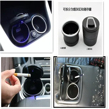 

Car Styling LED Car Ashtray Stickers Decal For Audi a4 b8 volvo s80 Mercedes AMG bmw e46 mini cooper alfa romeo 159 Accessories