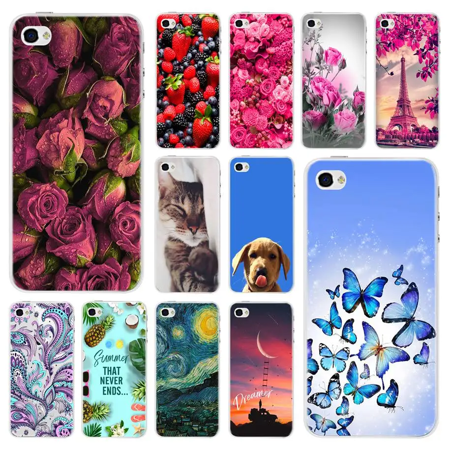 Мягкий ТПУ чехол для iPhone 4 силиконовый милый 4S 5 5S SE 6 6S 7 8 Plus X S R MAX Fundas Тонкий