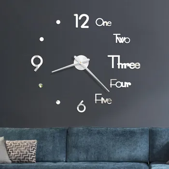 

DIY Digital Wall Clock 3D Mirror Surface Sticker Silent Clock Home Office Decor Wall Clock for Bedroom Office Large Clock Z0604