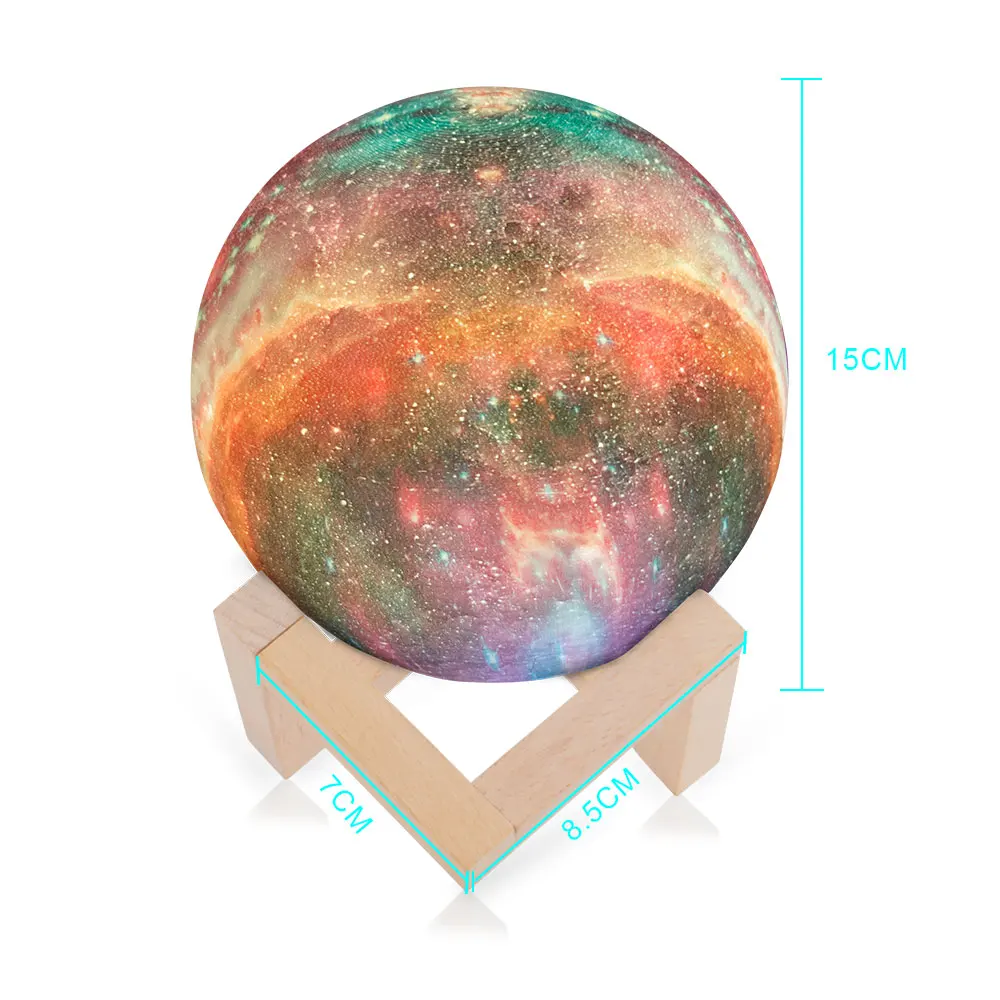 

15CM 3D Print Moon Lamp Rechargeable Moon Light Remote Control Night Lampe Bedside Children'S Night Light Novelty Gift DA