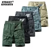 2021 New Summer Solid Color Fashion Cotton Casual Breeches Cargo Men Shorts Men Breathable Quick Dry Multi Pocket Hip Hop Short 1