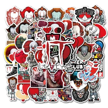 

50PCS Horror Movie Stephen Kings It Sticker Pennywise Joker Decal Sticker For Motorcycle Moto Car Laptop Suitcase Cool Stickers