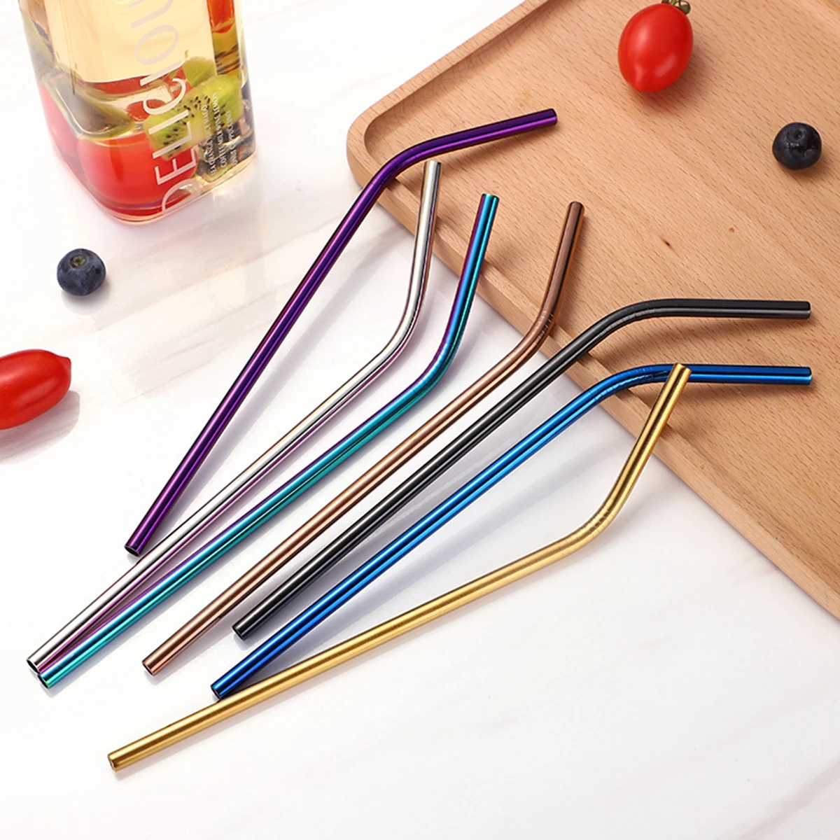Eco-Friendly Reusable Metal Drinking Straws - Durable 304 Stainless Steel, Bent & Straight Options