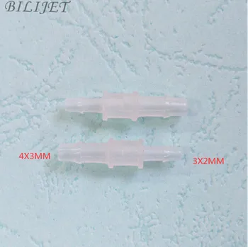 

Eco solvent printer ink tube connector 4X3MM to 3X2MM single way for Epson DX4 DX5 DX6 Allwin Human Xuli Aifa ink pipe clip 50pc
