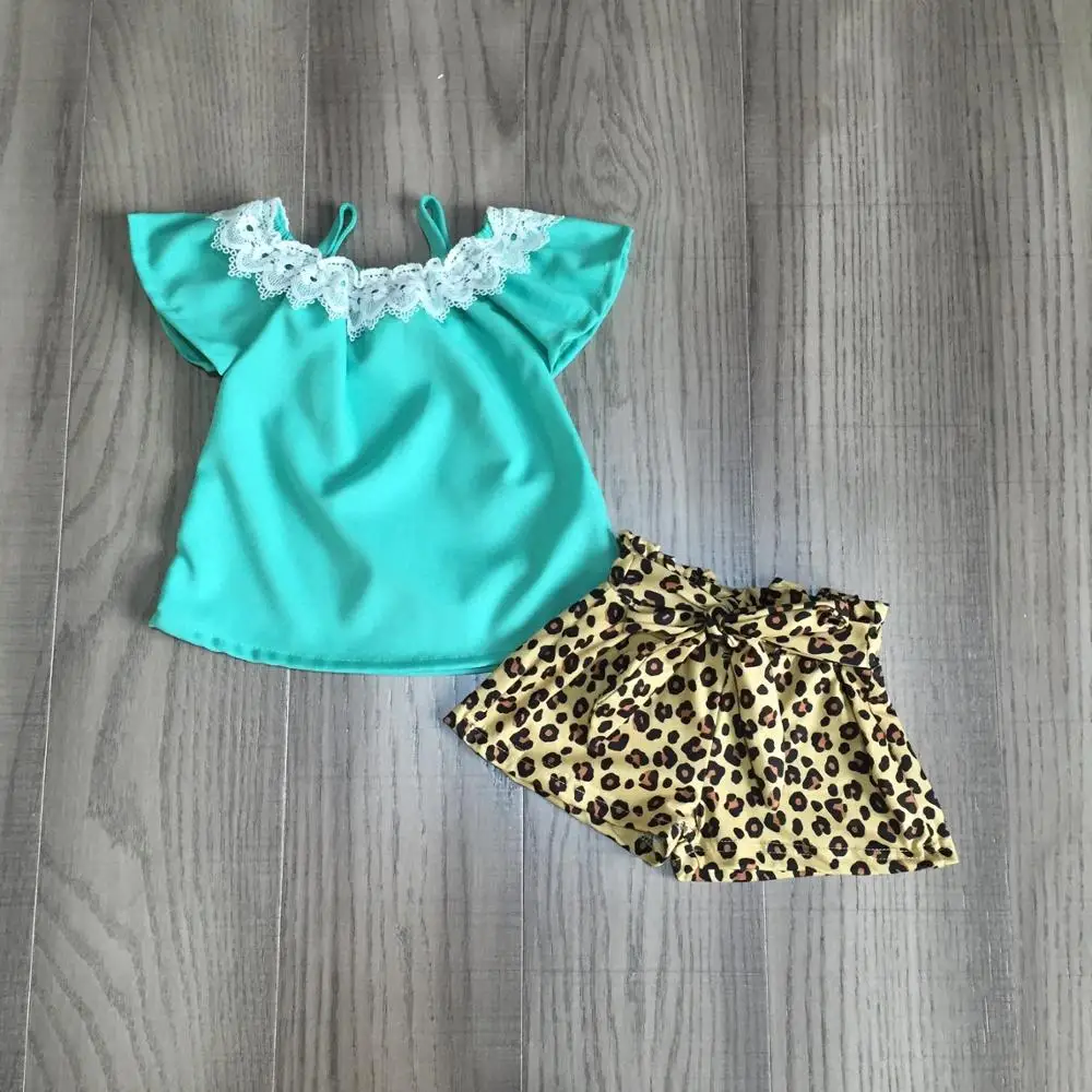 new summer baby girls children clothes boutique turquois lace top