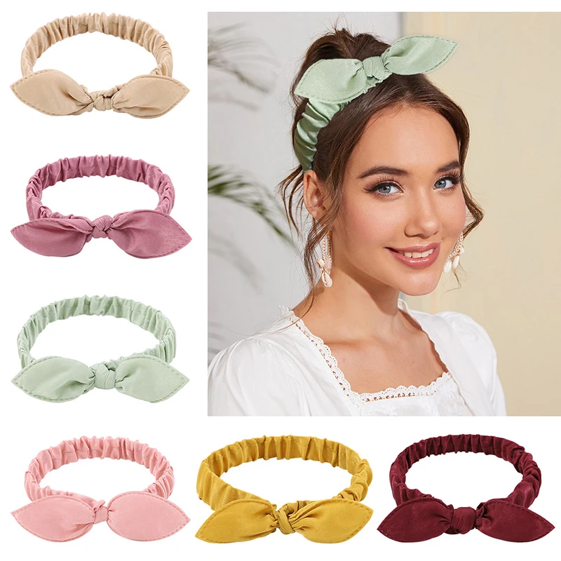 Women's Hair Accessories Korea Cute Rabbit Ear Kids Headband For Women Girls Fashion Solid Color Hair Band Hair Clasp Nice-looking Baby Headband Headwear cute headbands for women