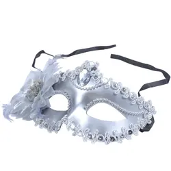 Подготовка к Хэллоуину-Изысканная Алмазная Мода Принцесса Венеция маска с цветами, серебро